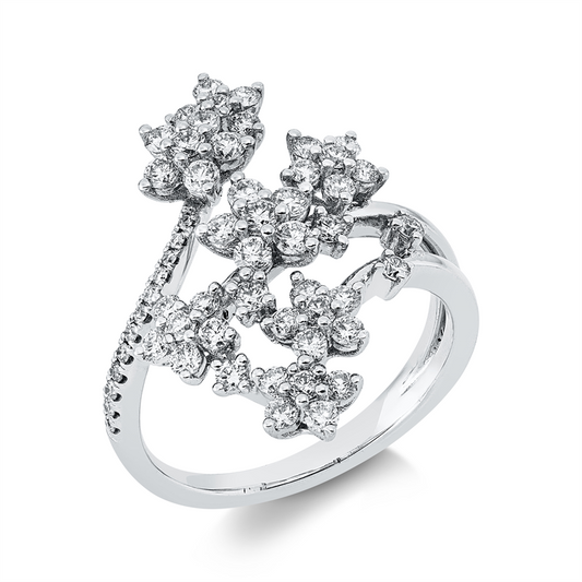 Ring 18 kt WG, 57 Brill. 1,00 ct, W-pi