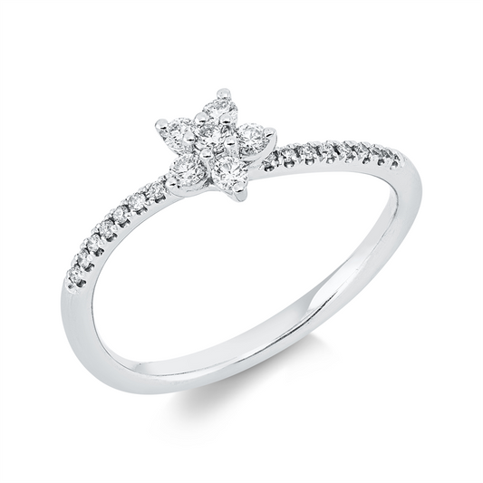 Ring 18 kt WG, 22 Brill. 0,20 ct, TW-si