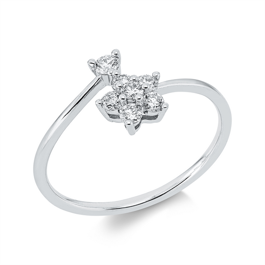 Ring 18 kt WG, 7 Brill. 0,26 ct, TW-si