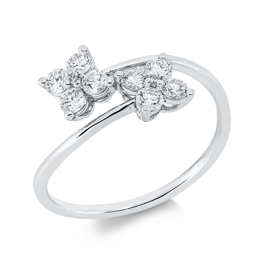 Ring 18 kt WG, 10 Brill. 0,42 ct, TW-si