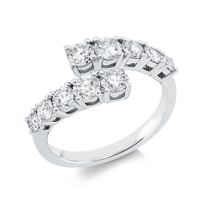 Ring 18 kt WG, 10 Brill. 1,35 ct, TW-si