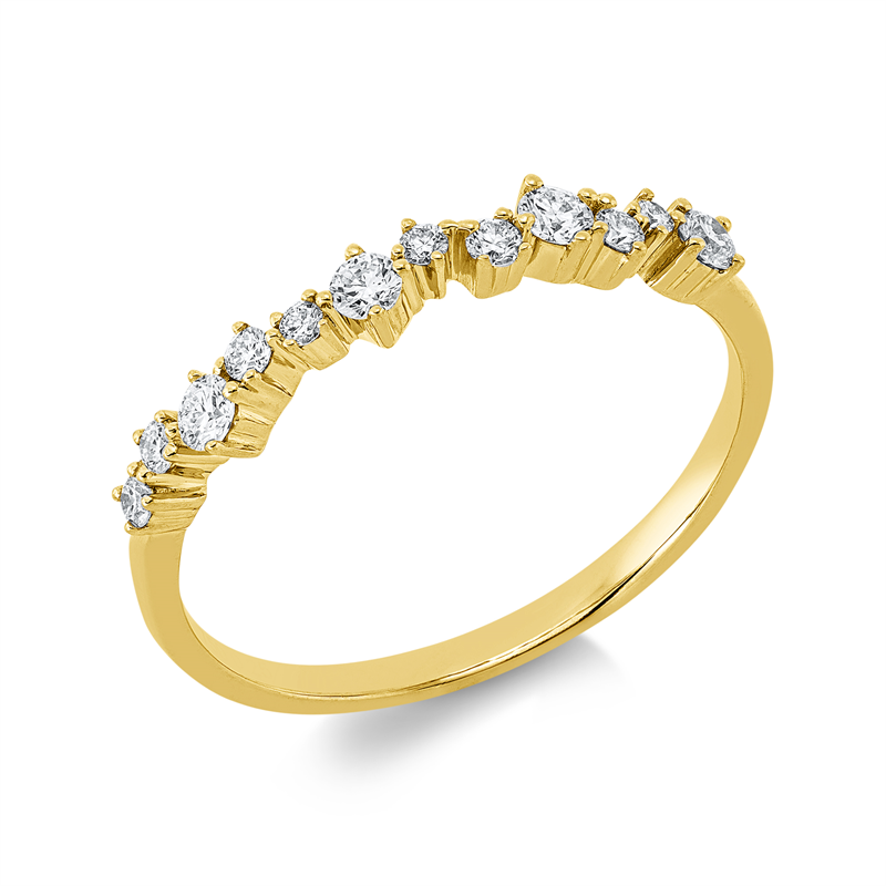 Ring 18 kt GG, 12 Brill. 0,25 ct, TW-si