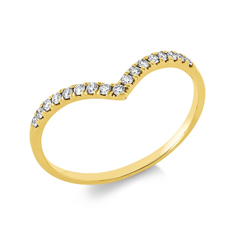 Ring 18 kt GG, 17 Brill. 0,15 ct, TW-si