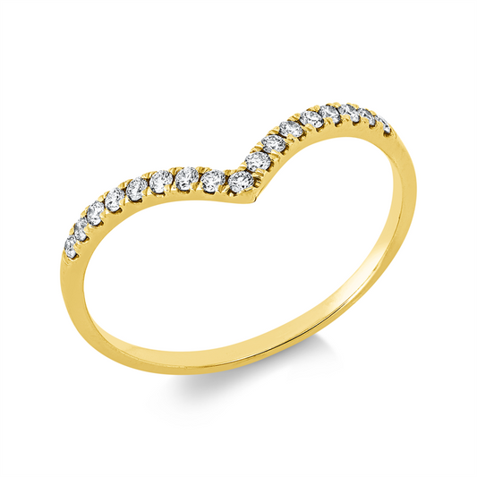 Ring 18 kt GG, 17 Brill. 0,15 ct, TW-si