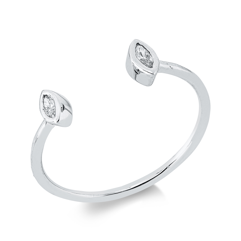 Ring 18 kt WG, 2 Nav. 0,08 ct, TW-vsi/si