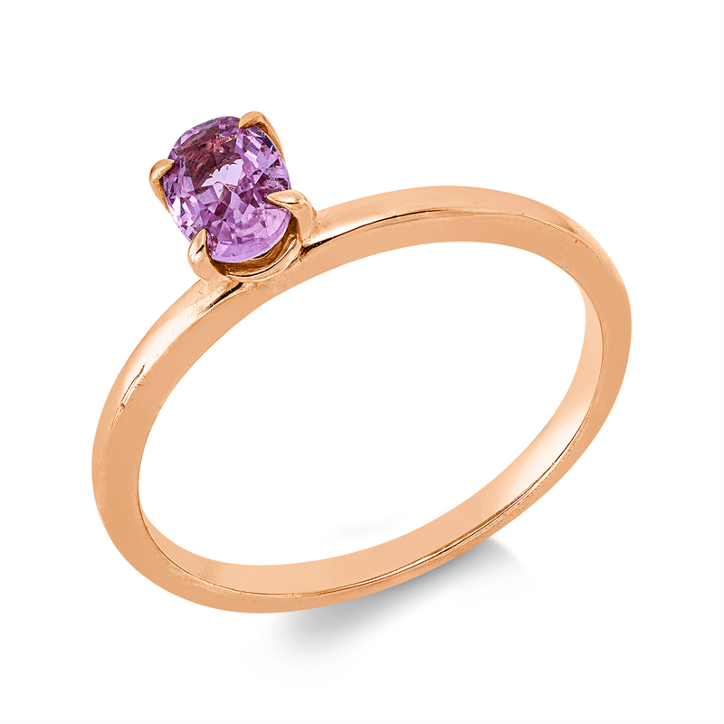 Ring 18 kt RG, 1 Saphir 0,55 ct pink