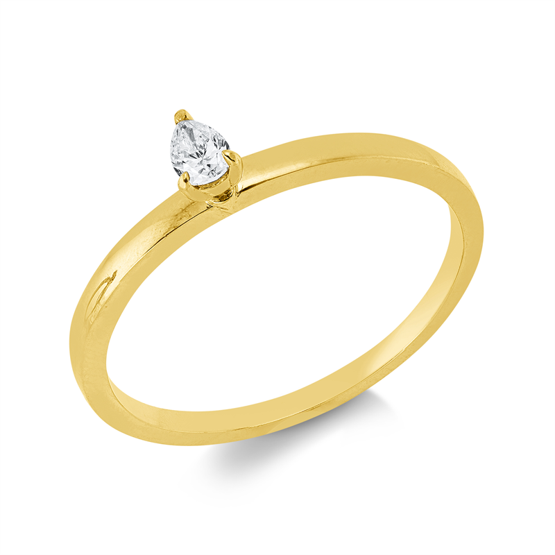 Ring 18 kt GG, 1 Tropfen 0,09 ct, F-vsi