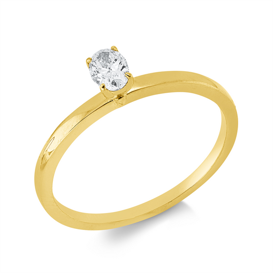 Ring 18 kt GG, 1 Oval 0,23 ct, F-vsi