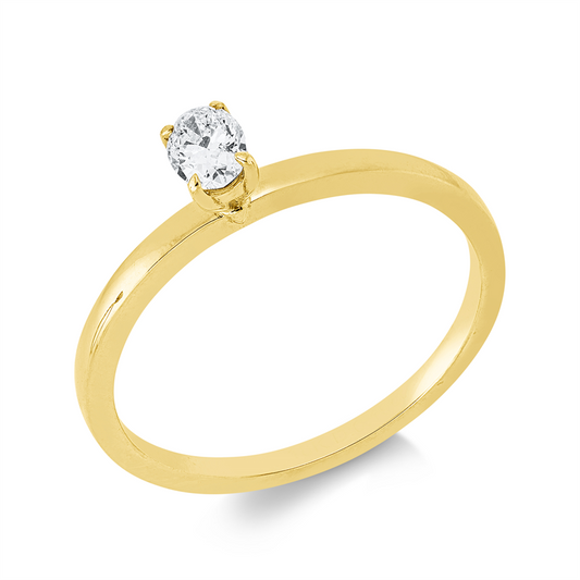 Ring 18 kt GG, 1 Oval 0,19 ct, F-vsi
