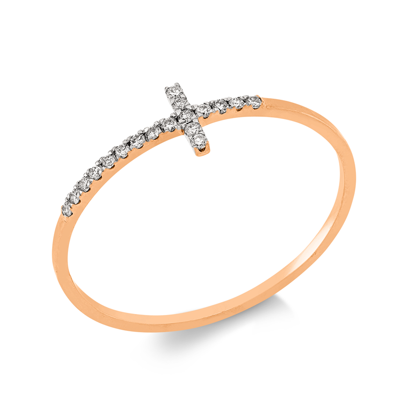 Ring 18 kt RG+WG, 18 Brill. 0,08 ct, F-si