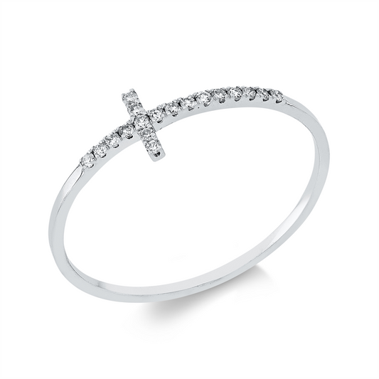 Ring 18 kt WG, 18 Brill. 0,08 ct, F-si