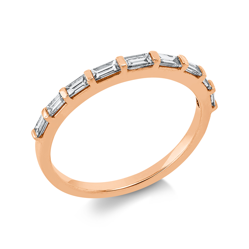Ring 18 kt RG, 9 Bag. 0,35 ct, TW-si