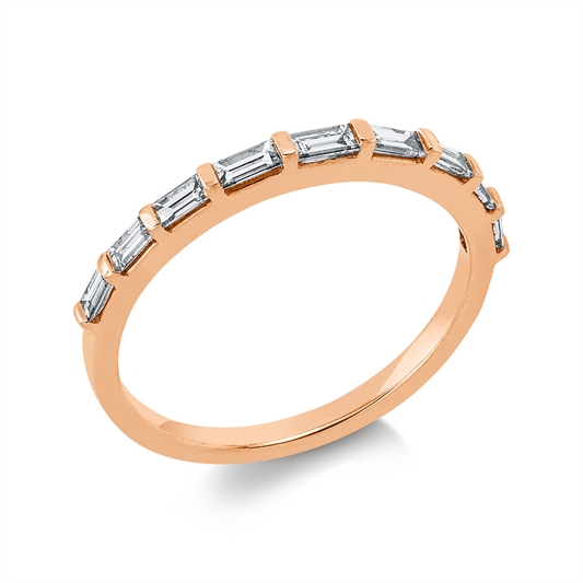 Ring 18 kt RG, 9 Bag. 0,35 ct, TW-si