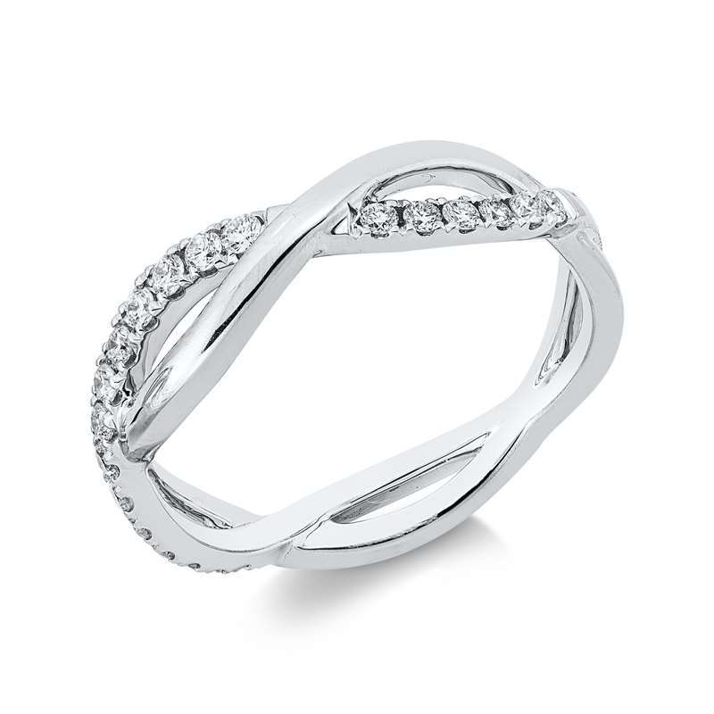 Ring 14 kt WG, 20 Brill. 0,27 ct, W-si/pi