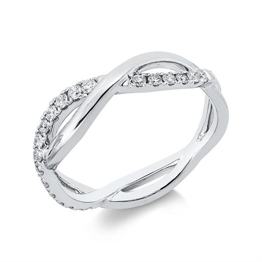 Ring 14 kt WG, 20 Brill. 0,27 ct, W-si/pi