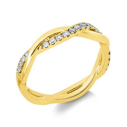 Ring 14 kt GG, 19 Brill. 0,22 ct, W-si/pi