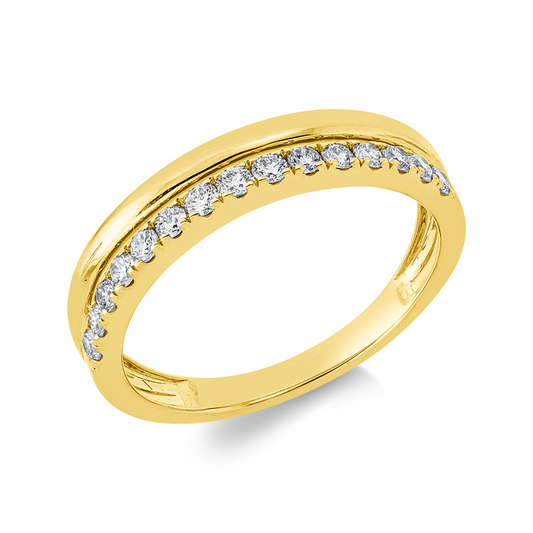 Ring 14 kt GG, 15 Brill. 0,32 ct, W-si/pi