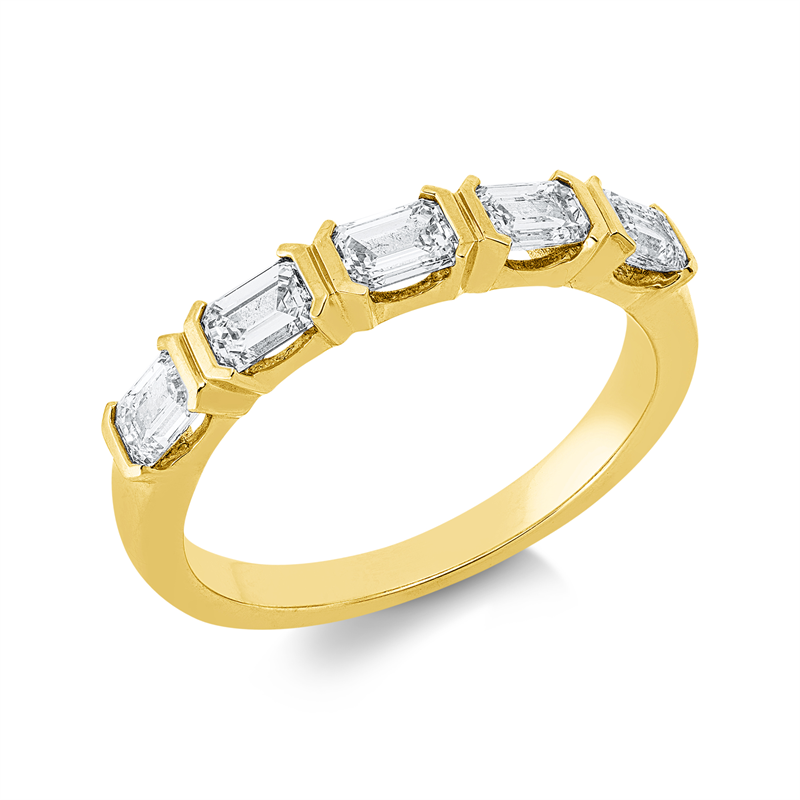Ring 14 kt GG, 5 Sm.schliff 0,99 ct, TW-si