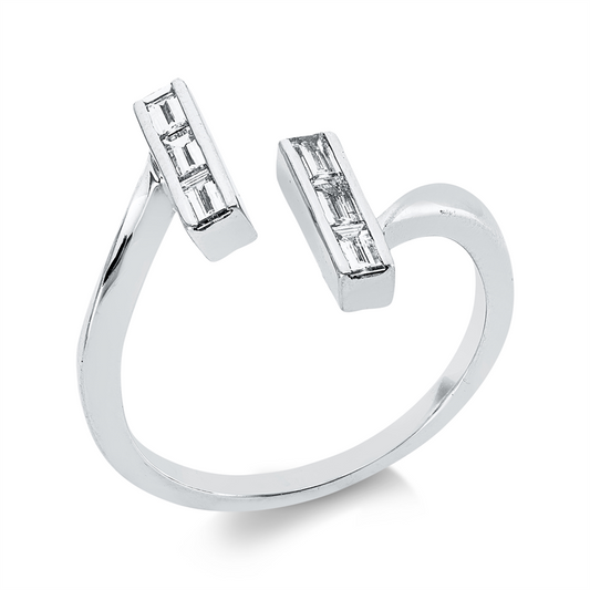 Ring 18 kt WG, 6 Bag. 0,30 ct, TW-vsi