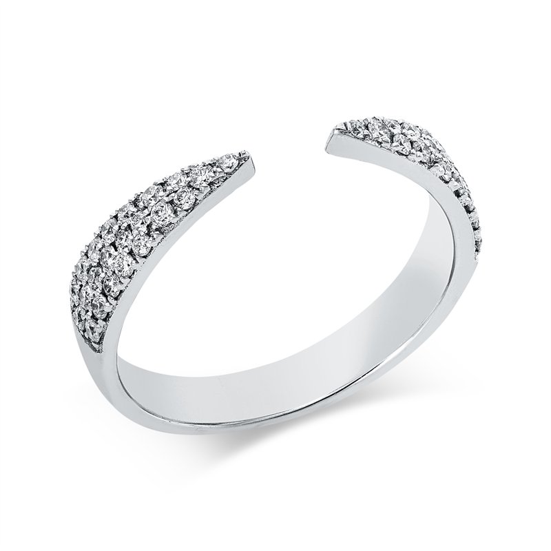 Ring 18 kt WG, 30 Brill. 0,25 ct, TW-si, 14 Brill. 0,08 ct, TW-si