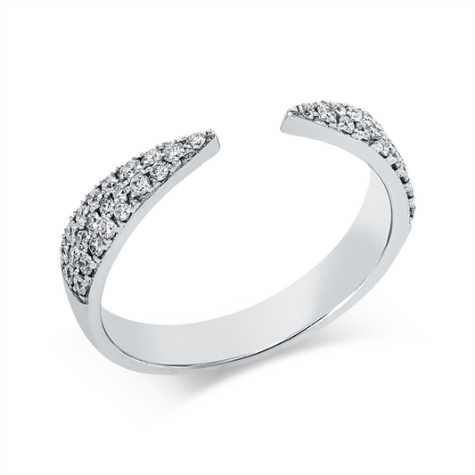 Ring 18 kt WG, 30 Brill. 0,25 ct, TW-si, 14 Brill. 0,08 ct, TW-si