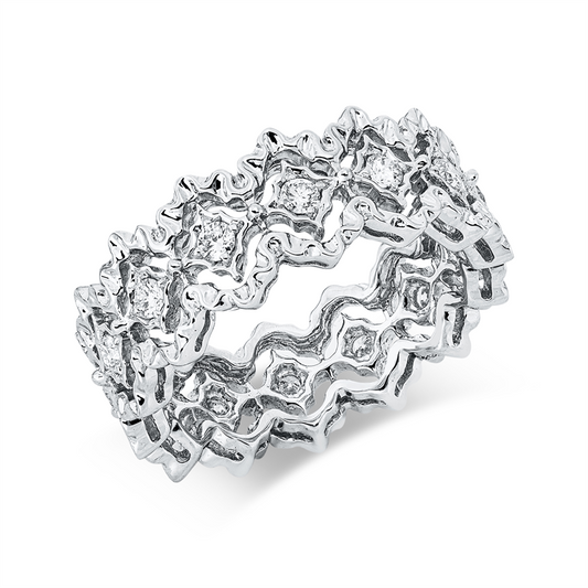 Ring 18 kt WG, 14 Brill. 0,44 ct, TW-vsi