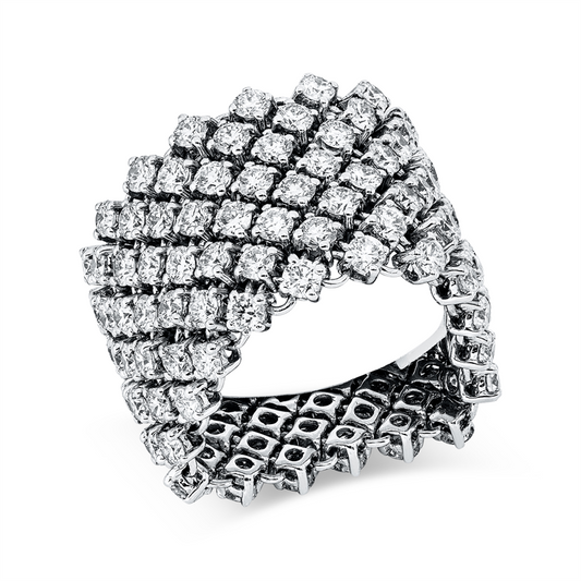Ring 18 kt WG, 136 Brill. 5,58 ct, TW-vsi