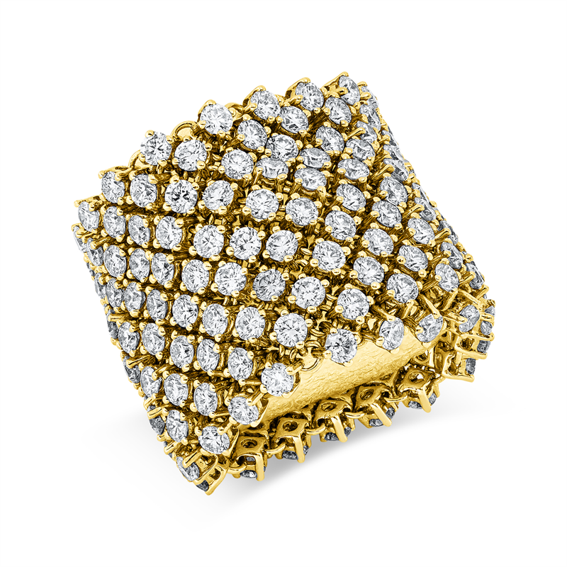 Ring 18 kt GG, 187 Brill. 8,19 ct, TW-vsi