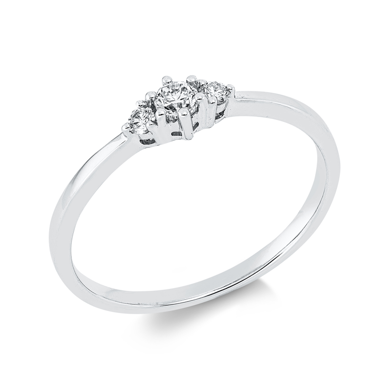 Ring 18 kt WG, 3 Brill. 0,14 ct, W-si