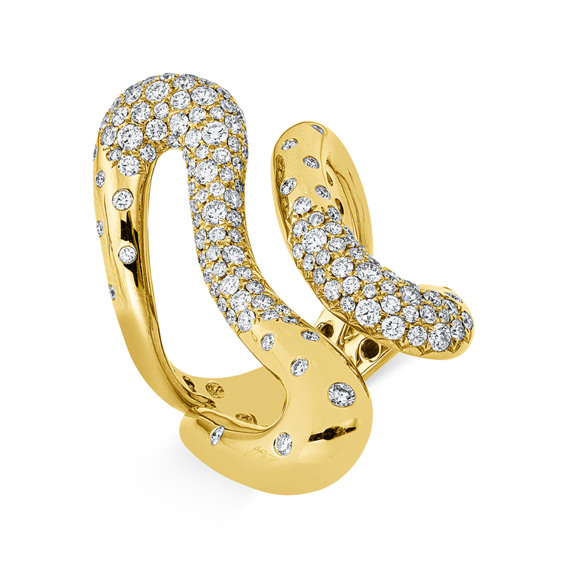 Ring 18 kt GG, 135 Brill. 1,54 ct, TW-vsi