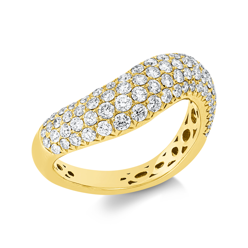 Ring 18 kt GG, 84 Brill. 0,97 ct, TW-vsi