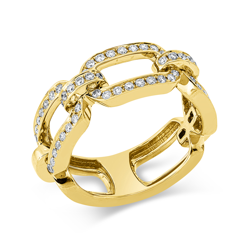 Ring 18 kt GG, 66 Brill. 0,42 ct, TW-si