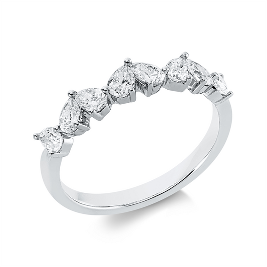 Ring 18 kt WG, 8 Tropfen 0,82 ct, TW-vsi/si