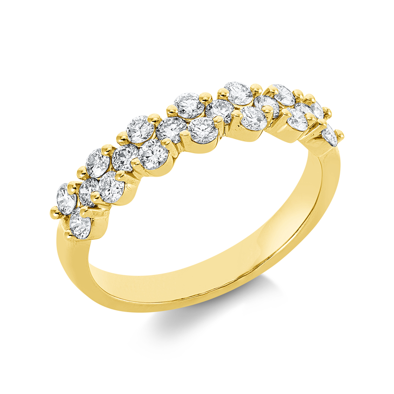 Ring 18 kt GG, 20 Brill. 0,67 ct, TW-si