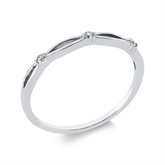 Ring 18 kt WG, 3 Brill. 0,04 ct, TW-si