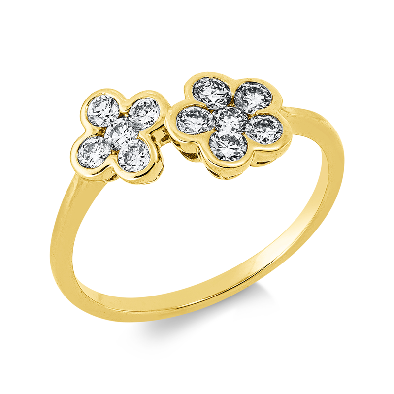 Ring 18 kt GG, 11 Brill. 0,50 ct, TW-si