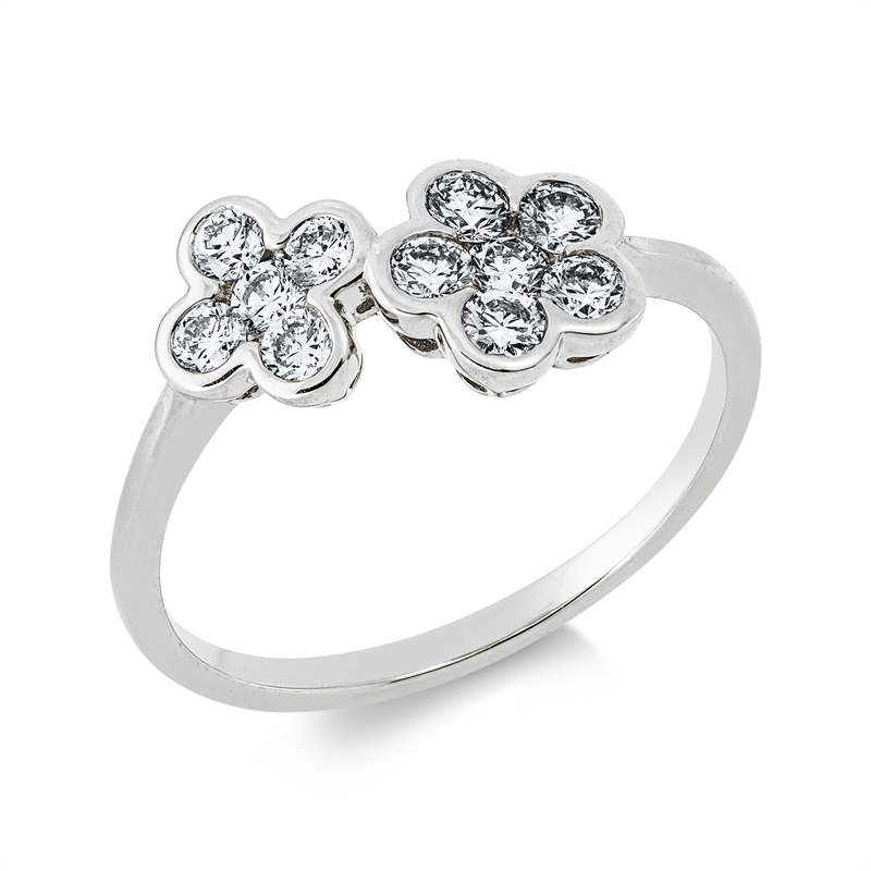 Ring 18 kt WG, 11 Brill. 0,50 ct, TW-si