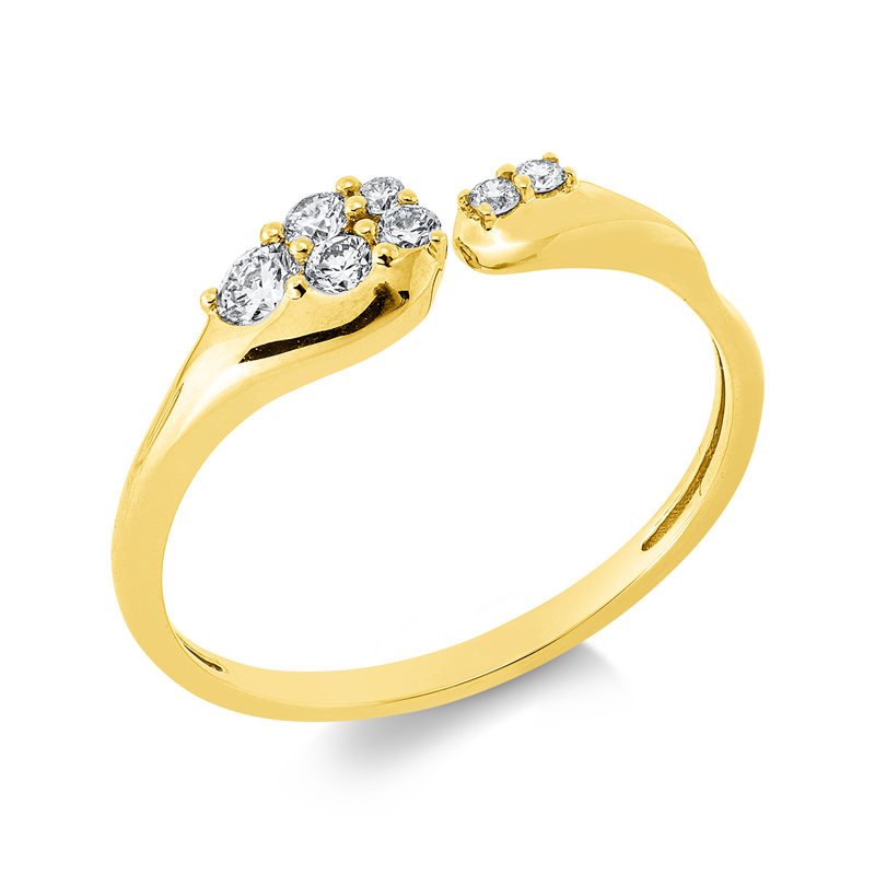 Ring 18 kt GG, 7 Brill. 0,20 ct, TW-si