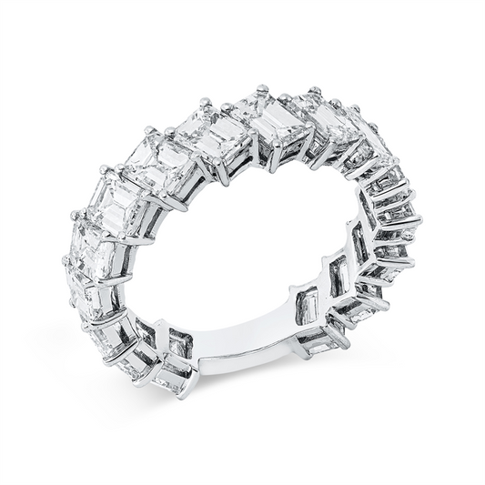Ring 18 kt WG, 8 Sm.schliff 2,81 ct, I-vvs/vs, 8 Sm.schliff 2,43 ct, I-vvs/vs