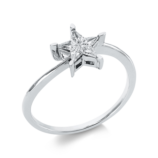 Ring 18 kt WG, 5 Fant-Schl. 0,25 ct, TW-vsi