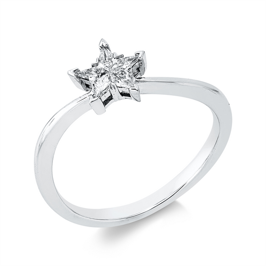 Ring 18 kt WG, 5 Fant-Schl. 0,16 ct, D/F-vvs