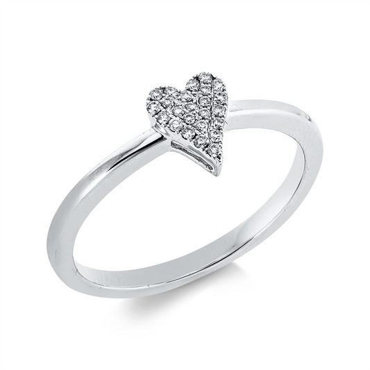 Ring 14 kt WG, 24 Brill. 0,08 ct, TW-si