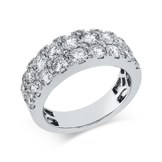 Ring 18 kt WG, 6 Brill. 0,07 ct, 16 Brill. 1,99 ct, TW-si, 2 Brill. 0,31 ct, TW-si, 20 Brill. 0,08 ct, TW-si