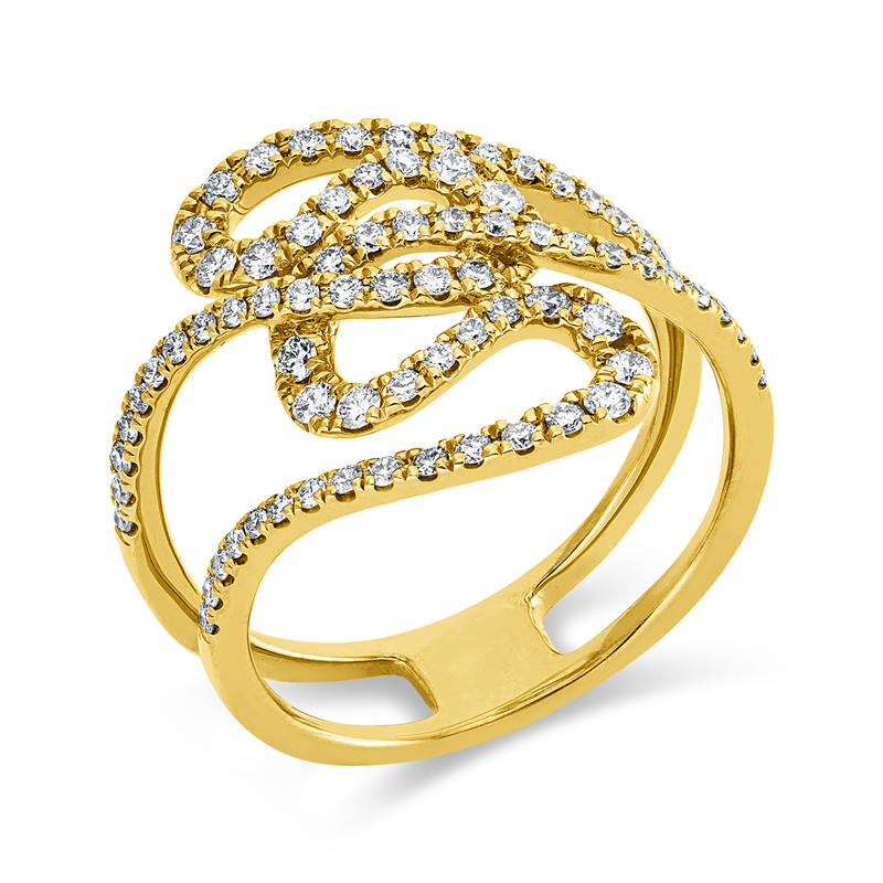 Ring 18 kt GG, 22 Brill. 0,27 ct, TW-si, 56 Brill. 0,30 ct, TW-si