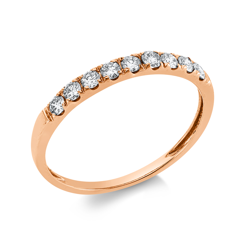 Ring 18 kt RG, 9 Brill. 0,32 ct, TW-si