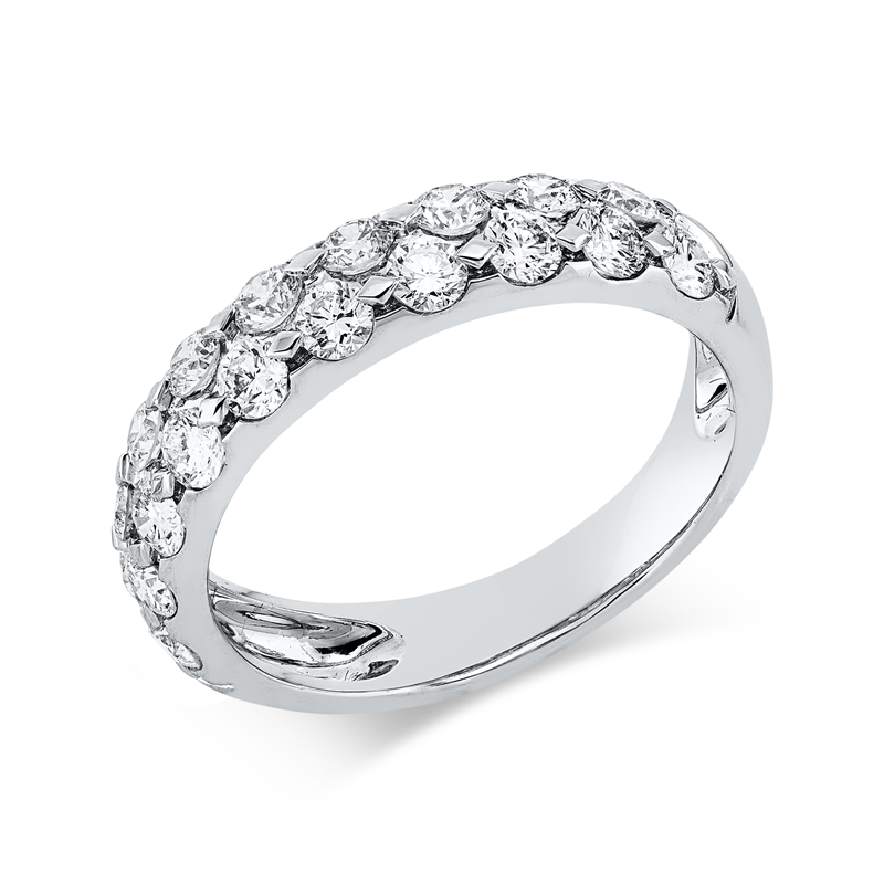 Ring 18 kt WG, 19 Brill. 0,97 ct, TW-si