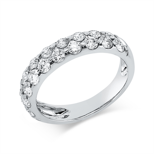 Ring 18 kt WG, 19 Brill. 0,97 ct, TW-si