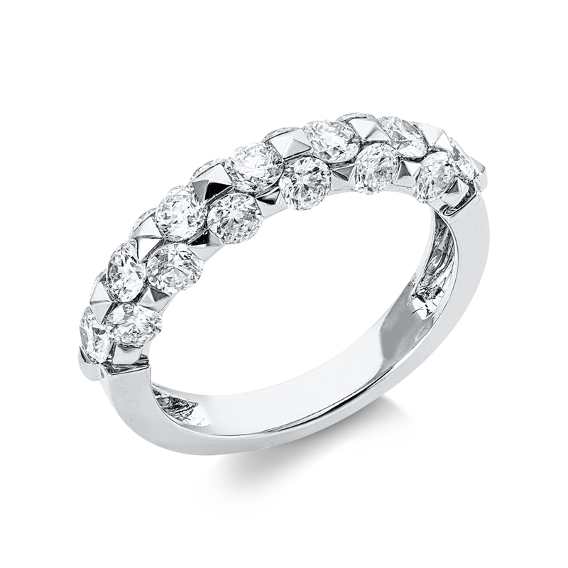 Ring 18 kt WG, 7 Brill. 0,70 ct, TW-si, 12 Brill. 1,06 ct, TW-si