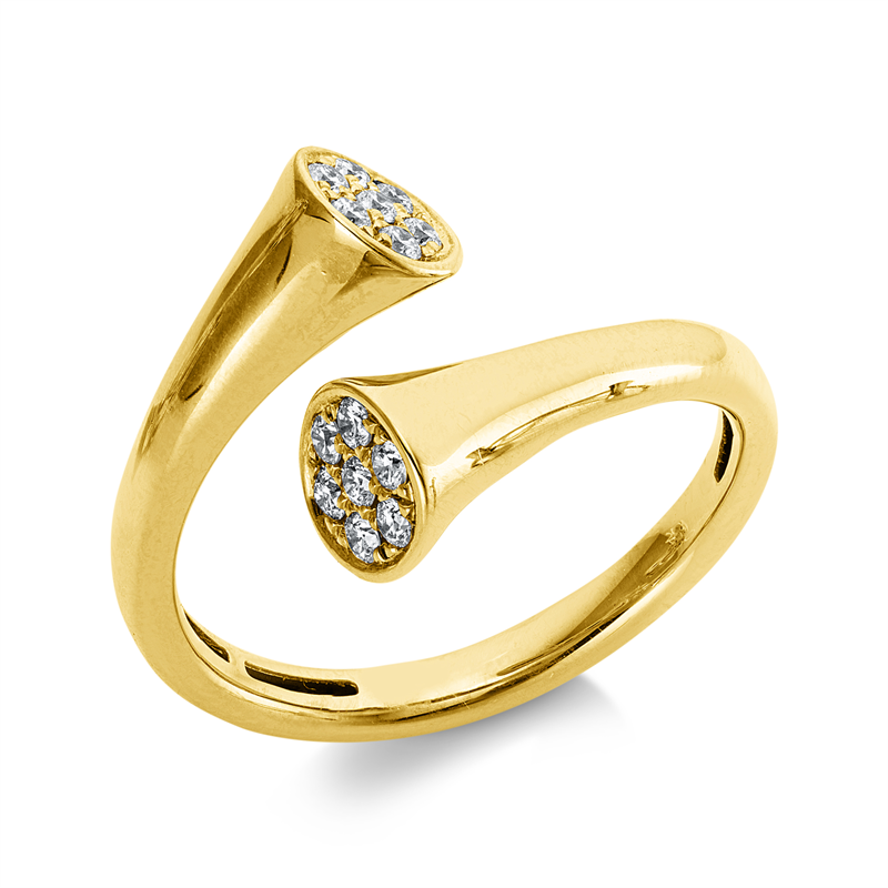 Ring 18 kt GG, 14 Brill. 0,19 ct, TW-si