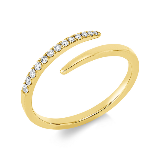 Ring 18 kt GG, 5 Brill. 0,06 ct, TW-si, 8 Brill. 0,05 ct, TW-si